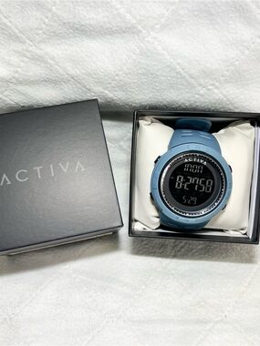 NEW! Activa Light Blue Digital Smartwatch with Silicone Band